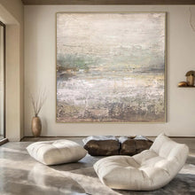 Load image into Gallery viewer, Neutral Textured Abstract with Green Hints Art for Botanical - themed Home Office & Zen - like Spa Waiting Room LargeART0970