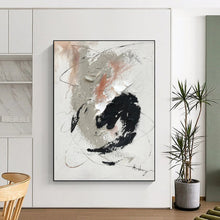Load image into Gallery viewer, Oversized Neutral Abstract Art for Calming Bedroom & Minimalist Study LargeART0508