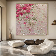 Load image into Gallery viewer, Textured Pink Roses Abstract Painting, Ideal for Romantic Bedroom & Feminine Boutique LargeART1450