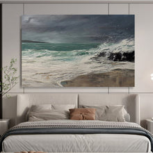 Load image into Gallery viewer, Stormy Sea with Crashing Waves Abstract acrylic painting DLZ043