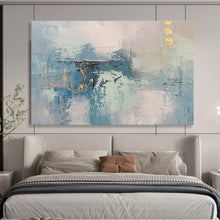Load image into Gallery viewer, Abstract Blue and Gray Painting on Canvas - “Subtle Shades” DKH757