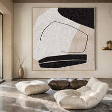 Load image into Gallery viewer, Abstract Figure with Black - White Shapes 2 Abstract Canvas Painting, Ideal for Contemporary Living Room & Art - Themed Office LargeART1142