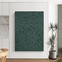 Load image into Gallery viewer, Large - Format Dark Green Textured Acrylic Art for Library & Meditation Room LargeART0430