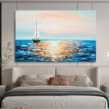 Load image into Gallery viewer, Sunrise Sail: Gentle Dawn - Themed Abstract Large - Scale Hand - painted Abstract Acrylic Art DLZ188