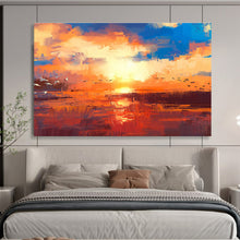 Load image into Gallery viewer, Vibrant Abstract Sunset Bird Painting On Canvas DKH387