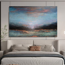 Load image into Gallery viewer, Colorful Abstract Seascape Painting on Canvas - “Twilight Waters” DKH780