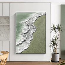 Load image into Gallery viewer, Textured Beach Wave Acrylic Art - Suited for Coastal - inspired Living Room & Relaxed Beach House LargeART0639