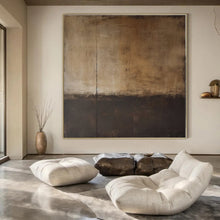 Load image into Gallery viewer, Brown - Black Divided Abstract Painting, Perfect for Sophisticated Hallway & Timeless Library LargeART1368