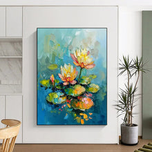 Load image into Gallery viewer, Impasto Floral Art, Color - Blended Botanical Painting for Serene Bathroom & Nature - Themed Living Room LargeART2240