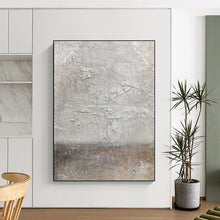 Load image into Gallery viewer, “Textured Grey Abstraction” - Rustic Abstract Art on Canvas DKH1491