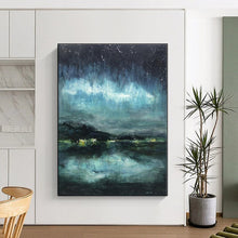 Load image into Gallery viewer, Oversized Starry Night Aurora Acrylic Art for Bedroom & Home Theater LargeART0417