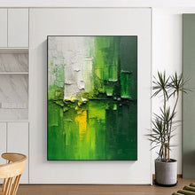 Load image into Gallery viewer, “Textured Green Abstraction” - Expressionistic Abstract Acrylic, Suits Contemporary Bedroom and Art Studio DTP003