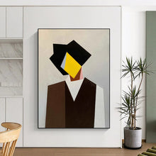Load image into Gallery viewer, Geometric Color - Blocked Portrait Abstract Painting, Perfect for Modern Study & Contemporary Hallway LargeART2076