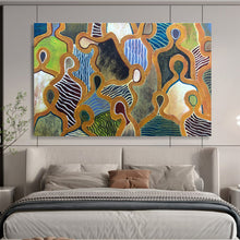 Load image into Gallery viewer, Abstract Figure Painting on Canvas - “Community Shapes” DKH716