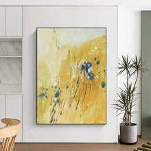 Load image into Gallery viewer, Golden Field with Blue Flowers Art – Ideal for Rustic Kitchen & Cozy Reading Nook LargeART0707