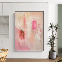 Load image into Gallery viewer, Large - Format Pink - Toned Abstract Drizzle Art for Boudoir & Girls’ Bedroom LargeART0440