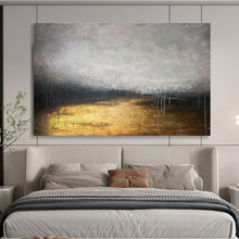 Load image into Gallery viewer, Gold and Gray Abstract Painting on Canvas - “Ethereal Pathway” DKH782