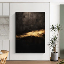 Load image into Gallery viewer, Dark and Golden Abstract Art - Great for Sophisticated Study & Luxe Hotel Lobby LargeART0686