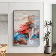 Load image into Gallery viewer, Colorful Abstract Landscape with Mountain & Waterfall - Suits Bedroom & Spa Area LargeART2346