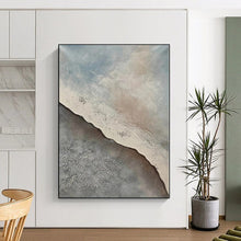Load image into Gallery viewer, Oversized Textured Coastal Abstract Acrylic for Beach House Bedroom & Relaxing Living Room LargeART0323