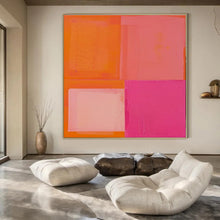 Load image into Gallery viewer, Pink & Orange Abstract Color Field, Perfect for Bohemian Bedroom & Artistic Café LargeART1481