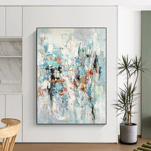 Load image into Gallery viewer, Blue - Gray Abstract Mix Art for Minimalist Bedroom & Calming Study LargeART0890