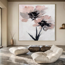 Load image into Gallery viewer, Pink & Gray Floral Abstract Painting, Perfect for Feminine Bedroom & Chic Boutique LargeART1428