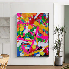 Load image into Gallery viewer, “Vibrant Color Splash Abstract” - Multicolor Abstract Art on Canvas DKH1260
