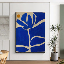 Load image into Gallery viewer, Blue & Orange Floral Abstract Painting, Ideal for Modern Living Room & Minimalist Office LargeART1834