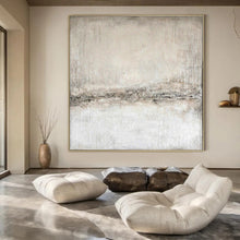 Load image into Gallery viewer, Light Neutral Textured Abstract Art for Scandinavian - inspired Bedroom & Calm Meditation Space LargeART0966