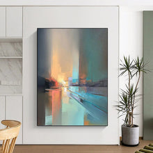 Load image into Gallery viewer, “Urban Twilight Hues” - Abstract Cityscape Painting, Perfect for Living Room, Abstract Painting on Canvas DKH1066