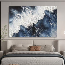 Load image into Gallery viewer, “Dynamic Ocean Waves” - Impasto - Style Abstract Acrylic, Suits Coastal Living Room and Fitness Studio DLZ250