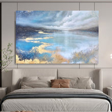 Load image into Gallery viewer, Misty Lake Reflection Large - Scale Hand - painted Abstract Acrylic Art DLZ192