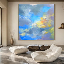 Load image into Gallery viewer, Dreamy Blue - Gray Abstract Painting, Ideal for Minimalist Bedroom & Calming Yoga Studio LargeART1387