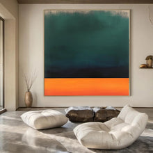 Load image into Gallery viewer, Green - Orange Divide Abstract Canvas Painting, Ideal for Modern Dining Room & Art - Centric Hallway LargeART1188