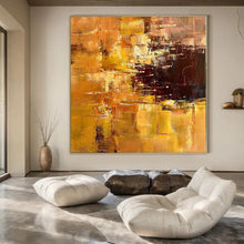 Load image into Gallery viewer, Large - Scale Hand - painted Golden Abstract Warmth Acrylic Art for Cozy Family Rooms LargeART0212