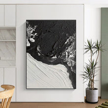 Load image into Gallery viewer, Custom Large Black - White Textured Contrast - Perfect for Modern Art Gallery & Industrial - Chic Office LargeART0735
