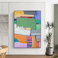 Load image into Gallery viewer, Colorful Geometric Patchwork – Abstract Acrylic Composition DTP262