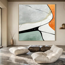 Load image into Gallery viewer, Minimalist Geometric Abstract Canvas Painting, Perfect for Scandinavian - Style Office & Modern Hallway LargeART1233