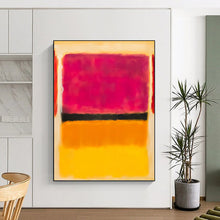 Load image into Gallery viewer, “Pink, Black, Orange and Yellow Color - Field” - Expressive Color - Field Art on Canvas DKH1609
