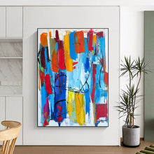 Load image into Gallery viewer, Vibrant Color Blocks with Black Lines Acrylic Art - Great for Modernist Office & Creative Studio LargeART0646