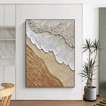 Load image into Gallery viewer, “Neutral Textured Layers” Abstract Painting on Canvas, Minimalist Wall Decor DKH1026
