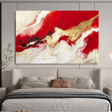Load image into Gallery viewer, Red - Gold Abstract Art - Ideal for Dramatic Entryways LargeART1614