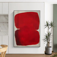 Load image into Gallery viewer, Bold Red Shapes Art for Modern Office & Dramatic Entryway LargeART0879