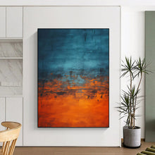 Load image into Gallery viewer, Blue & Orange Abstract Gradient Art, Perfect for Contemporary Living Room & Creative Studio LargeART1947