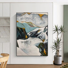 Load image into Gallery viewer, Large - Scale Abstract Mountain Range Acrylic for Nature - Inspired Living Room & Cozy Cabin Bedroom LargeART0314
