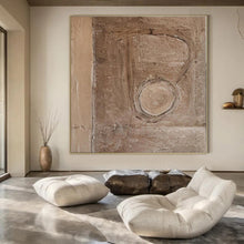 Load image into Gallery viewer, Abstract Brown Symbol Abstract Canvas Painting, Ideal for Rustic Office & Art - Curious Hallway LargeART1201
