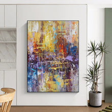 Load image into Gallery viewer, Vibrant Cityscape Abstract Acrylic Art - Suited for Urban Loft & Creative Office LargeART0545