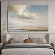 Load image into Gallery viewer, Soft Sky and Sea Abstract Painting On Canvas for Coastal Bedroom & Yoga Studio DKH334