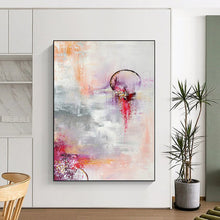 Load image into Gallery viewer, Hand - painted Extensive Soft - Hued Abstract Moonlit Scene Acrylic Art for Romantic Bedrooms LargeART0038